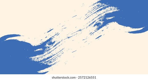 Grainy blue spiral brush stroke with spray texture. Hand drawn distress damaged art