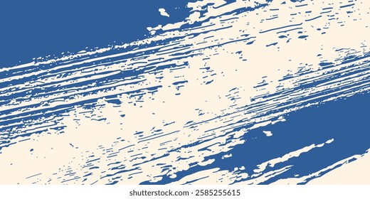 Grainy blue spiral brush stroke with spray texture. Hand drawn distress damaged edge vintage modern