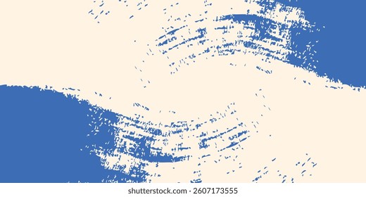 Grainy blue spiral brush stroke with spray texture. Hand drawn distress damaged abstract