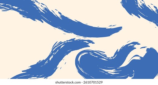 Grainy blue spiral brush stroke with spray texture. Hand drawn distress damaged edge modern simple art