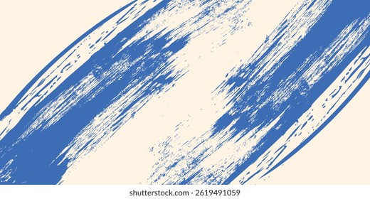 Grainy blue spiral brush stroke with spray texture. Hand drawn distress abstract.Modern vector