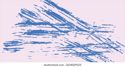 Grainy blue spiral brush stroke with spray texture. Hand drawn distress damaged edge vintage banner with spiral bold line. Grainy bold brush strokes texture with scattered tiny dots. Retro background.