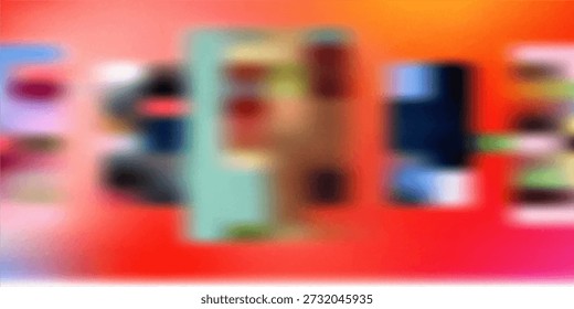 Grainy Blurred Spectrum, das ein dynamisches Zusammenspiel heller Neontöne und farbiger Pinselstriche hervorhebt