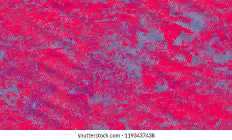 Grainy Distress Grunge Brush Texture. Vintage Dirty Dotted Pattern. Splatter Style Texture. Turquoise and Red Broken, Spotted Print Design Pattern.