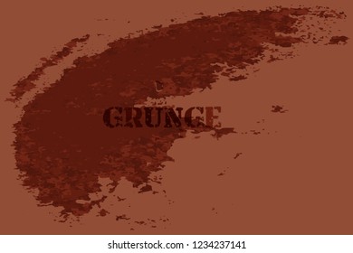 Grainy Distress Grunge Brush Texture. Distressed Grungy Pattern Design. Overlay Grainy Texture. New Ocher, Sienna Pattern. Easy Create Abstract Vintage Effect With Noise And Grain