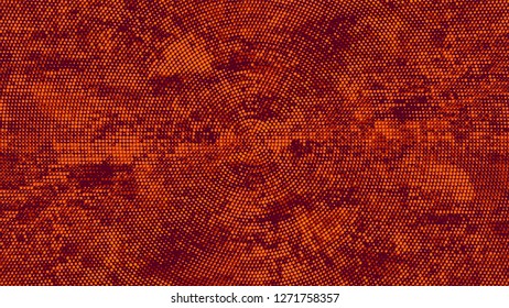 Grainy Distress Grunge Brush Texture. Cartoon Cracked Noisy Surface Pattern Design. Scatter Style Texture. Orange and Brown Monochrome Print Design Pattern.