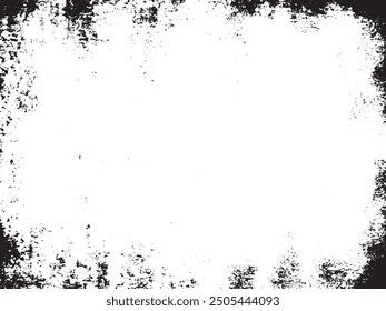 Grainy Distressed Monochrome Vector Pattern: A black and white abstract texture with scratchy and distressed elements