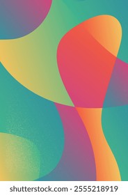 Grainy Flowing Gradient in Retro Inspired Colors. Abstract gradient background with flowing. Subtle grainy texture adds a retro, dynamic effect vector illustration