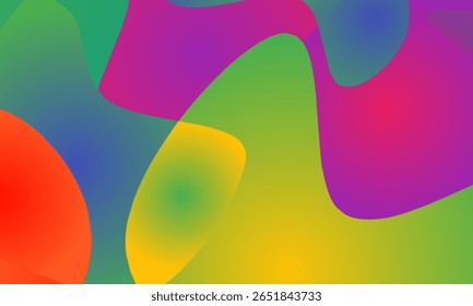 Gradiente de flujo granulado en Colores de inspiración retro. Fondo de gradiente Abstractas con fluir. Textura granulada sutil añade una Ilustración vectorial de efecto retro y dinámico
