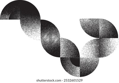 Grainy geometrische Kreis Kunst Komposition .Graffiti Kunst Design . Rauschen strukturierte Viertelkreise. Körniger Effekt .Geometrisches Logo .Kunstdesign Formen.Distressed Element .Rough Circles und Semicircles .Vector