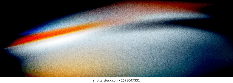 Grauer Farbverlauf Hintergrund leuchtend Farbe Fluss Welle orange blau weiß gelb schwarz Hintergrund Geräuschtextur abstrakte Banner Poster Header Design