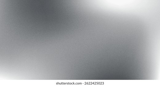 Grainy gradient background, grey black white monochrome abstract noise texture banner backdrop.vector eps10