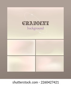 Grainy gradient background set  Skin tone colors  Vector  mesh  Soft color transition from light pink to brown   yellow  