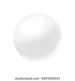 Grainy gradient sphere with noise effect. Vector stipple planet with shadow like spray isolated on white background. Halftone abstract 3d dusty ball. Vintage grunge graphic circle
