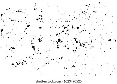 Grainy grunge abstract texture on transparent background. Paint spray, drop. Splatter of calligraphy ink in black. Black ink blow explosion on transparent background. 