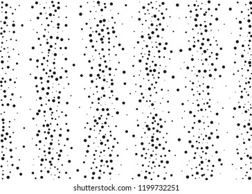 Grainy grunge abstract texture on a white background. Vector splatter of calligraphy ink in black on white background. Black ink blow explosion on white background. Paint spray, drop. Vector. 