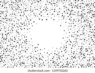 Grainy grunge abstract texture on a white background. Vector splatter of calligraphy ink in black on white background. Black ink blow explosion on white background. Paint spray, drop. Vector. 