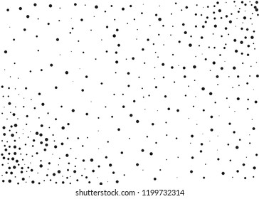 Grainy grunge abstract texture on a white background. Vector splatter of calligraphy ink in black on white background. Black ink blow explosion on white background. Paint spray, drop. Vector.  