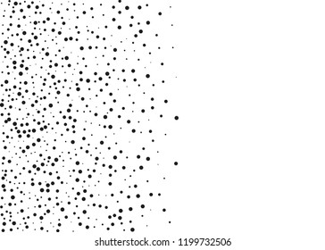 Grainy grunge abstract texture on a white background. Vector splatter of calligraphy ink in black on white background. Black ink blow explosion on white background. Paint spray, drop. Vector. 