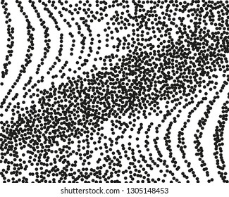 Grainy grunge abstract texture on a white background. Vector splatter of calligraphy ink in black on white background. Black ink blow explosion on white background. Paint spray, drop. Vector. 