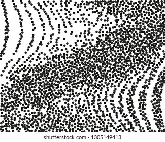 Grainy grunge abstract texture on a white background. Vector splatter of calligraphy ink in black on white background. Black ink blow explosion on white background. Paint spray, drop. Vector. 