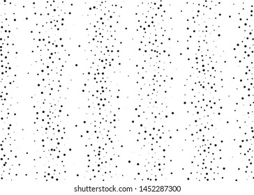 Grainy grunge abstract texture on a white background. Vector splatter of calligraphy ink in black on white background. Black ink blow explosion on white background. Paint spray, drop. Vector. 