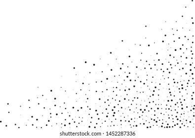 Grainy grunge abstract texture on a white background. Vector splatter of calligraphy ink in black on white background. Black ink blow explosion on white background. Paint spray, drop. Vector. 