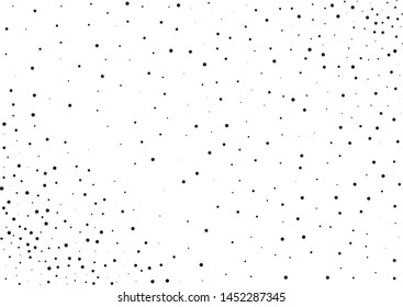 Grainy grunge abstract texture on a white background. Vector splatter of calligraphy ink in black on white background. Black ink blow explosion on white background. Paint spray, drop. Vector. 
