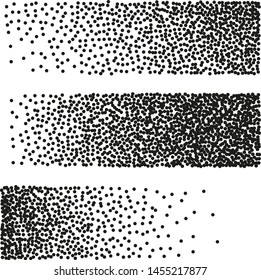 Grainy grunge abstract texture on a white background. Vector splatter of calligraphy ink in black on white background. Black ink blow explosion on white background. Paint spray, drop. 