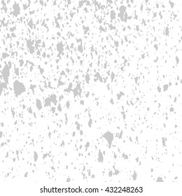 Grainy grunge abstract texture on white background. Vector splatter of calligraphy ink in  on gray background. Gray  ink blow explosion on white background. Paint spray, drop. Vector.