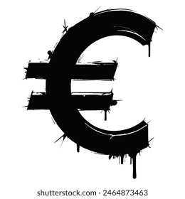 a grainy grunge euro symbol illustration