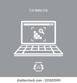 Grainy image on laptop - Flat minimal icon