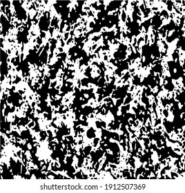 Grave y desordenada superposición de una pared vacía, envejecida y raspada. Líneas, puntos y puntos de textura estructural. El fondo de cuero fresco y artístico falso. Ilustración del vector abstracto. Negro aislado en blanco. EPS10