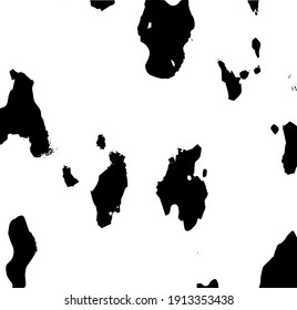 Grave y desordenada superposición de una pared vacía, envejecida y raspada. Líneas, puntos y puntos de textura estructural. El fondo de cuero fresco y artístico falso. Ilustración del vector abstracto. Negro aislado en blanco. EPS10