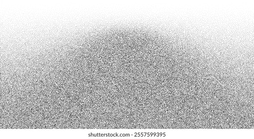 Grainy noise background with distressed paper pattern. Black and white gradient overlay featuring spray, rough grit, and speckled dots. 