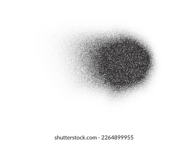 Grainy noise circle, black dots grainy halftone stain spot, vector dotwork gradient. Abstract grain noise circle with black grain particles or stipple texture effect, pointillism background