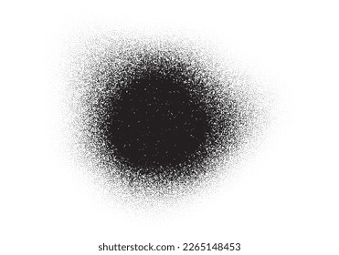 Grainy noise circle, black dots grain or dotwork halftone round gradient pattern, abstract vector. Dotwork circle with dots noise spray or stain stipple texture effect