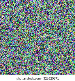 Patrón de ruido intenso compuesto de cuadrados coloridos. Fondo vectorial controlado. 