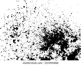 Grainy Overlay Texture. Distressed aged background. Vintage design element. Abstract Energy Background with Black Dust Particles.  Ink Print Distress Background. Grunge Texture. Vector.