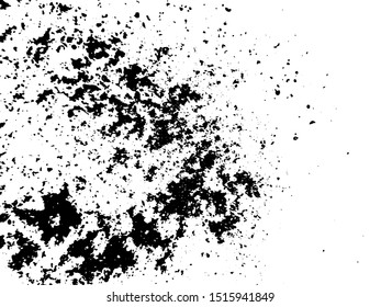 Grainy Overlay Texture. Distressed aged background. Vintage design element. Abstract Energy Background with Black Dust Particles.  Ink Print Distress Background. Grunge Texture. Vector.