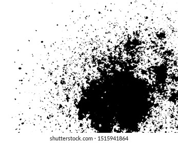 Grainy Overlay Texture. Distressed aged background. Vintage design element. Abstract Energy Background with Black Dust Particles.  Ink Print Distress Background. Grunge Texture. Vector.