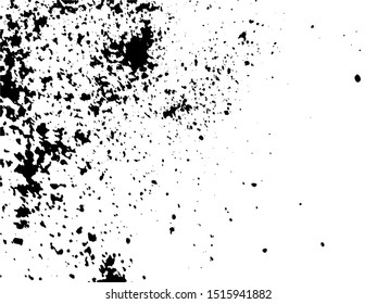 Grainy Overlay Texture. Distressed aged background. Vintage design element. Abstract Energy Background with Black Dust Particles.  Ink Print Distress Background. Grunge Texture. Vector.