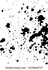 Grainy Overlay Texture. Distressed aged background. Vintage design element. Abstract Energy Background with Black Dust Particles.  Ink Print Distress Background. Grunge Texture. Vector.
