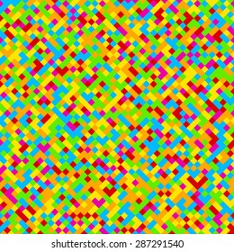 Patrón agudo compuesto de cuadrados coloridos. Fondo vectorial controlado.