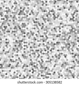 
Grainy pattern composed of grey hexagones. Honeycomb vector background. 