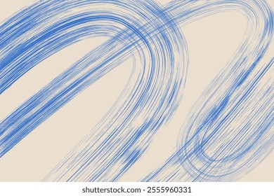 Grainy rough bold brush strokes with hand drawn texture. Distress damaged  vintage template. Texture overlay. Waves, curves. Retro grunge background for posters, backdrop. Old wall design.