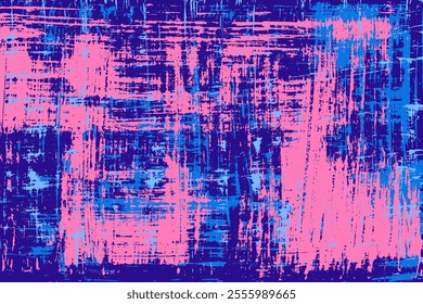 Grainy rough bold brush strokes, curves, spots with hand drawn texture. Distress damaged  vintage template. Retro grunge background for posters, backdrop. Old painted wall design.
