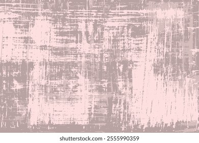 Grainy rough bold brush strokes, curves, spots with hand drawn texture. Distress damaged  vintage template. Retro grunge background for posters, backdrop. Old painted wall design. 