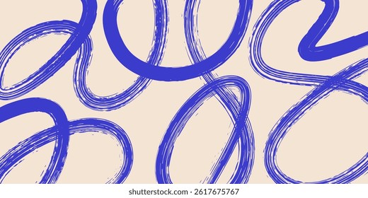 Grainy rough bold brush strokes with hand drawn texture. Distress damaged  vintage template. Texture overlay. Waves, curves. Retro grunge background for posters, backdrop. Old wall design.