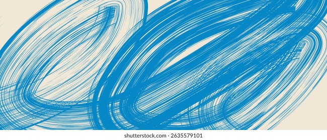 Grainy rough bold brush strokes with hand drawn texture. Distress damaged  vintage template. Texture overlay. Waves, curves. Retro grunge background for posters, backdrop. Old wall design.